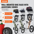 VEVOR Bike Storage Rack, 6 Bike Racks and 3 Helmets Hooks, Wall Mount Bike Storage Hanger with 3 Shelves, Home & Garage Organizer, Customizable for Various Bike Sizes, Holds Up to 300 lbs, 48-inch by GreenHaven Gardens