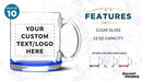 Custom Libbey Clear Glass Coffee Mugs 13 oz. Set of 10, Personalized Bulk Pack - Perfect for Coffee, Tea, Espresso, Hot Cocoa, Other Beverages - Blue Bottom by TinyTreasures Baby Boutique