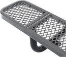 Global Industrial 8’L Rectangular Picnic Table, Expanded Metal, Gray Thermoplastic Coating, Attached Benches, 1-1/2” Umbrella Pole Hole, Outdoor-Rated, 1000 lb Capacity, 96” x 30” Tabletop by GreenHaven Gardens