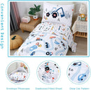 PERFEMET Comforter Set for Twin Bed Reversible Cars Pattern Bedding Set Soft Microfiber Bed in a Bag for Kids Boys Teens All Season Use(White, Twin) by TinyTreasures Baby Boutique