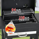 MASTER COOK Charcoal Grill with Two Side Tables, Heavy-duty Steel Barbecue BBQ Grill for Outdoor Picnic Backyard Patio and Parties, 43"*38"*17" by GreenHaven Gardens