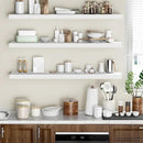 Floating Shelves - 10.3 Inch Deep Wall Shelf for Decor & Storage - Wall Mounted Display Shelving with Invisible Heavy-Duty Metal Bracket - 48" W x 10.3" D x 1.8" H - Set of 1 - Rustic White by CozyNest Decor