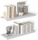 12 Inch Deep Floating Shelves for Wall 2 Pack White Floating Shelves Large Storage Space Wall Mount Shelf for Living Room Kitchen Bathroom 36" W x 12" D x 1.2" White by CozyNest Decor