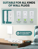 Outlet Concealer Power Strip-Outlet Cover Extender with 3AC Outlets-10ft Flat Plug Extension Cord,Universal Size,1625W for Kitchen, Home and Office,Child & Pet Safe(10 Foot) by TinyTreasures Baby Boutique