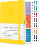 Smart Planner Pro – Undated Daily Planner – Small A5 – Achieve Goals & Increase Productivity – Weekly, Monthly, Work Sections, Organizer Diary with Back Pocket, 3 Satin Bookmarks & Pen Holder by TinyTreasures Baby Boutique