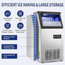 Commercial Ice Maker Machine 120Lbs/24H with 35Lbs Ice Capacity, 45Pcs Clear Ice Cubes Ready in 11-20Mins, Stainless Steel Under Counter Freestanding Large Ice Machine, 2 Water Inlet Modes by CozyNest Decor
