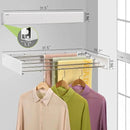 Wall Mounted Laundry Drying Rack, Retractable Clothes Drying Rack for Bathroom with Wall Template, 5 Stainless Rods Heaving 60 lb Capacity (White, 31.5") by CozyNest Decor