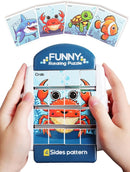 16-Piece Rotating Puzzles for Kids 4-6, Toddlers Puzzles 2-4, Road Trip, Airplane Activities Game, Travel Toys - Brain Teaser, Fine Motor Skills - Birthday Gifts Boys & Girls - Marine Life by TinyTreasures Baby Boutique