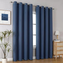 ChrisDowa Grommet Blackout Curtains for Bedroom and Living Room - 2 Panels Set Thermal Insulated Room Darkening Curtains (Stone Blue, 52W x 72L) by CozyNest Decor