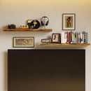 BAMEOS Floating Shelves,40 in W x 7in D Wall Mounted Wooden Shelves with Invisible Brackets Set of 2, Hanging Wall Shelves Decoration for Bedroom, Bathroom, Living Room and Kitchen,Rustic Brown by CozyNest Decor