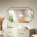 Wall Mirror Full Length, 47" x 24" Gold Framed Full Body Mirror, Scalloped Beveled Polished Decorative Mirrors, Large Rectangle Irregular Wall Mirror for Bathroom/Bedroom/Living Room/Entryway by CozyNest Decor