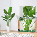 Fake Bird of Paradise Silk Artificial Plant Faux Banana Leaf Tree for Home Decor Indoor Floor Plant with 10 Trunks (1, Black Planter, 6 FT) by CozyNest Decor