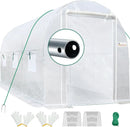KING BIRD Premium 10x6.6x6.6FT Greenhouse for Outdoors, Large Walk-in Heavy Duty Galvanized Steel Frame, Mesh Door Screen Window Upgraded Zipper Tunnel Hoop for Garden Plant Winter, White by GreenHaven Gardens