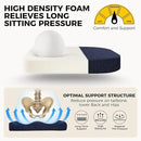 downluxe Indoor Chair Cushions for Dining Chairs, Soft and Comfortable Textured Foam Kitchen Chair Pads with Ties and Non-Slip Backing, 16" x 16" x 2", Navy, 2 Pack by CozyNest Decor