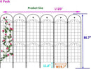 6 Pack Metal Garden Trellis 86.7" H Garden Fence Rustproof Trellis for Climbing Plants Support Roses Flower Outdoor Lawn Black by GreenHaven Gardens