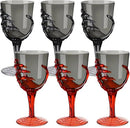 Dandat 24 Pcs Halloween Skeleton Hand Goblets 12oz Clear Plastic Halloween Cups Skull Wine Glass Set for Creepy Spooky Party Decorations (Black,Orange) by CozyNest Decor