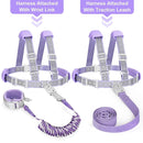 Accmor 3 in1 Toddler Harness Leash, Reflective kid Harness with Anti Lost Wrist Link, Harness Leash for Toddlers, Child Walking Harness kids Leash Wristband Rope Belt with Lock for Baby Girls (Purple) by TinyTreasures Baby Boutique