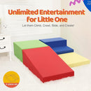 4-Piece PU Leather Baby Foam Climbing Blocks for Toddlers - Soft Play Climbing Toys for Toddlers - Foam Climbing Set for Crawling and Sliding Indoor (Red Yellow Blue) by TinyTreasures Baby Boutique