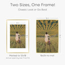 Homeforia 16 x 24 Picture Frame Gold, High End Metal 16x24 Poster Frames with Mat 12x18 Photo, 16 x 24 Gold Frame Matted to 12 by 18 Print, 24x16 Thin Hanging Frame, Tempered Glass, Wall Kit, Set of 1 by CozyNest Decor