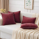 MIULEE Pack of 2 Christmas Pillow Covers 20x20 Inch Burgundy Red Farmhouse Decorative Throw Pillow Covers with Stitched Edge Soft Chenille Solid Dyed Couch Pillow Covers for Sofa Bed Living Room by CozyNest Decor