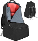 Padded Car Seat Travel Bag for Airplane, Heavy Duty Backpack for Air Travel, Water-Resistant Carrier with Shoulder Strap, Fits Most Car Seats (Black) by TinyTreasures Baby Boutique