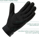 COOLJOB Thorn Proof Garden Gloves with Touchscreen Fingers for Men, Rose Pruning Work Gloves with Palm Cushion for Gardener, Farmer and Landscaper (Black 1 Pair Large) by GreenHaven Gardens