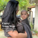 Ring Sling Baby Carrier, Soft Cotton Baby Sling Carrier Newborn to Toddler, Baby Wrap Carrier for Plus Size Parents, Perfect Shower Gift, Grey by TinyTreasures Baby Boutique