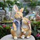 Garden Rabbit Statue Outdoor Decor Resin Funny Bunny Figurines for Outdoor Patio Lawn Yard Art Decoration Christmas Housewarming Gift by CozyNest Decor