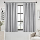 ANRODUO Back Tab Blackout Curtains for Bedroom Living Room, Rod Pocket Pinch Pleated Thermal Insulated Room Darkening Curtains 63 Inches Long 2 Panels, Light Grey, 42 x 63 Inch by TinyTreasures Baby Boutique