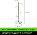 Yard Butler YT-5 Yard Tree Hanging Garden - Three Shepherd Hooks for Outdoor or Indoor Plant Hanging - Two Circular Holders for Plant Pots - Heavy Duty Anti-Tip Base and Steel Center Pole, Black, (IYT5) by GreenHaven Gardens