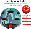 Kids Bike Helmet, Youth Toddler Boys Girls Helmets, 2 Size Adjustable for Ages 2-3-5-8-14 Years, Child Helmet with Visor and LED Light, Lightweight Multi-Sport Bicycle Scooter Cycling Helmets by TinyTreasures Baby Boutique
