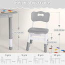 Kids Table and 2 Chairs Set, Height Adjustable (17.7"-26.1") Toddler Table and Chair Set, Multi-Activity Table with Graffiti Desktop, Children’s Table and Chairs for Classroom, Home & Daycare by CozyNest Decor