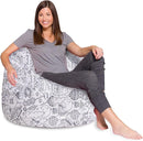 Posh Creations Bean Bag Chair for Kids, Teens, and Adults Includes Removable and Machine Washable Cover, Canvas Coloring Fabric - Fun Creatures, 48in - X-Large by TinyTreasures Baby Boutique