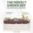 1MORE Galvanized Raised Garden Bed- Planter Garden Boxes Outdoor, Raised Beds for Gardening, 4x2x1ft Metal Garden Bed Kit for Vegetables Flower, Planter Raised Beds with Tools.White-2pack by GreenHaven Gardens