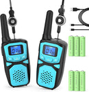 Walkie Talkies for Kids Rechargeable, 2 Pack Long Range Walkie-Talkie for Small 2 Way Radio Hands-Free Outdoor Camping, Hiking Talki with Wearable Lanyard Birthday Xmas Toys Gifts for Boys Girls Kids by TinyTreasures Baby Boutique