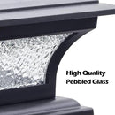 SIEDiNLAR Solar Post Lights Outdoor Glass LED Fence Cap Light 2 Modes for 4x4 5x5 6x6 Posts Deck Patio Garden Decoration Warm White/Cool White Lighting Black (1 Pack) by GreenHaven Gardens