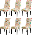 JQinHome Easter Chair Covers Set of 6,High Stretch Removable Washable Chair Seat Protector Cover for Easter Decoration-Easter Theme Decor with Easter Egg Basket by CozyNest Decor