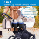 Accmor Stroller Cup Holder with Phone Holder, Bike Cup Holder, Universal Cup Holder for Uppababy Nuna Doona Strollers, 2-in-1 Cup Phone Holder for Stroller, Bike, Wheelchair, Walker, Scooter by TinyTreasures Baby Boutique