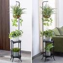 COPREE 2-tier Hanging Plant Stand, Space-Saving Iron Planter Shelves Flower Pot Organizer Rack Multiple Flower Pot Display Holder Shelf Indoor Outdoor Heavy Duty Planter Shelving Unit by GreenHaven Gardens