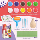 Drama Planet Flower Craft Kit for Kids, Make Your Own Flower Bouquet with Air Dry Clay, Arrange Clay Flowers & Create Personalized Art, Great Gifts for Girls by TinyTreasures Baby Boutique