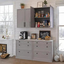FIMELLO 59" Laundry Room Cabinets Wall Mounted, Kitchen Wall Cabinet with Adjustable Shelf, Wall Cabinets with Doors for Laundry Room, Upper Cabinets for Bathroom, Gray by CozyNest Decor