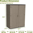HOMSPARK 47 Cu.Ft Outdoor Storage Shed Weather Resistant, Multi Functional | Double-Wall Resin Storage Sheds & Outdoor Storage Box Waterproof for Backyard Garden Patio Lawn (Brown) by GreenHaven Gardens