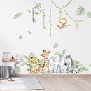 59.05x53.14 Inch Woodland Animals Wall Decals - Forest Animal Wall Decal with Elephant, Zebra, Monkey, Giraffe - Nursery Decor for Home, Baby Room, Boys & Girls Bedroom Art by TinyTreasures Baby Boutique