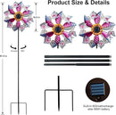 Solar Wind Spinners for Yard and Garden - 61.5 Inch 360° Metal Large Wind Sculptures Outdoor Clearance Kinetic Windmills with Vine String Shining LED Lights for Patio, Lawn Garden Decoration by CozyNest Decor