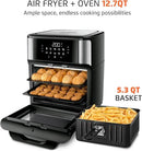 Air Fryer Oven 1800W, 12.7QT Capacity, Touchscreen Panel, Automatic Shut-Off – Black & Stainless Steel – Mondial by CozyNest Decor