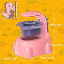 Potty Training Toilet Toddler Potty Chair Kids Boys Girls Dinosaur Animal Comfortable Potties Training Seat for Childrens Ages 1-3 Portable Baby Toilets with Lid Back Easy to Clean Potty Trainer, Pink by TinyTreasures Baby Boutique