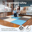 MioTetto Foam Floor Tiles for Kids - Non-Toxic Comfortable Baby Play Mat and Interlocking Foam Tiles, Fits with 74x74 Playpen Mat for Crawling & Development, Soft Play Mat for Babies 6-12 Months by TinyTreasures Baby Boutique