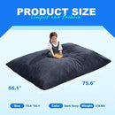 Hobestluk 3 in 1 Bean Bag Chair Giant Bean Bag Chairs for Adults with Plush Faux Fur Cover Convertible Bean Bag Floor Cushion with Machine Washable Cover for Living Room (Plush Dark Grey) by CozyNest Decor