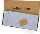 Solino Home Linen Table Runner 120 Inches Long - 100% Pure Linen Dusty Blue Table Runner 14 x 120 Inch for Fall, Autumn, Thanksgiving - Classic Hemstitch by CozyNest Decor
