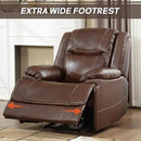 EBELLO Genuine Leather Manual Recliner Chair, Reclining Sofa Chair Couch for Living Room, Bedroom Furniture, Meeting Room, Brown by CozyNest Decor